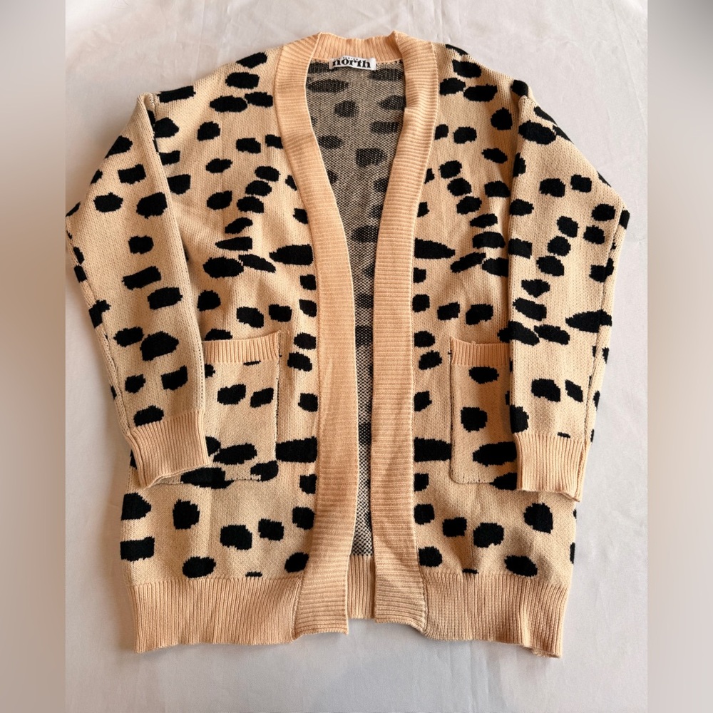One Eleven North Leopard Cardigan Sweater Size Medium